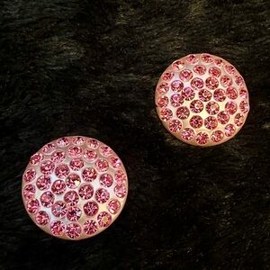 Pink Crystal Clip-on Earrings